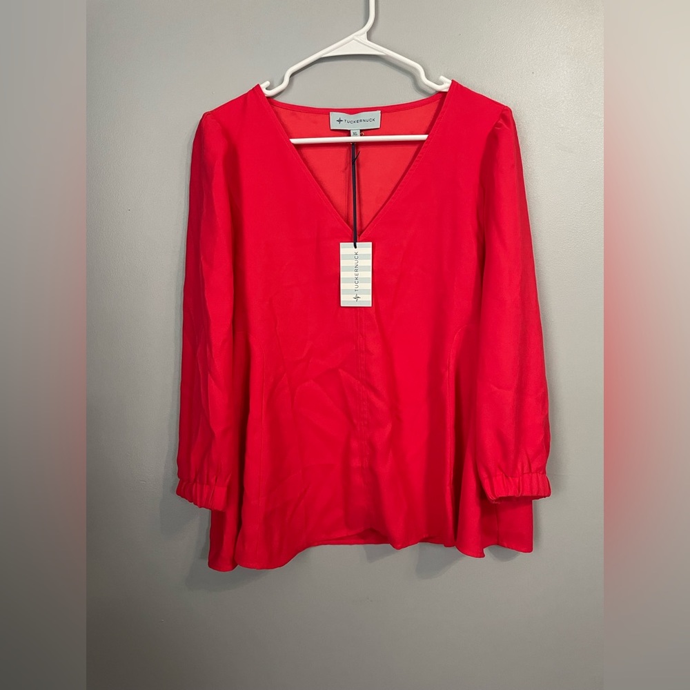 Tuckernuck Red Blouse with Elegant Design
